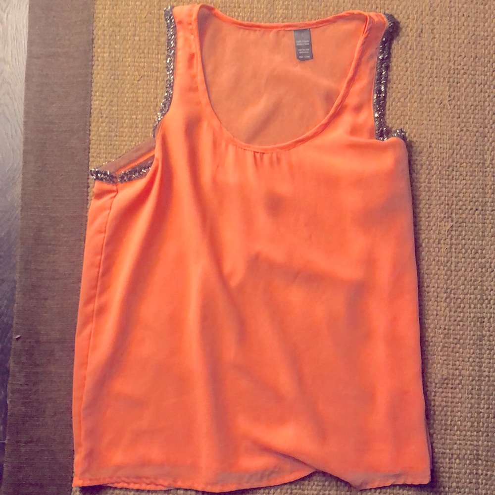 Pink top.
